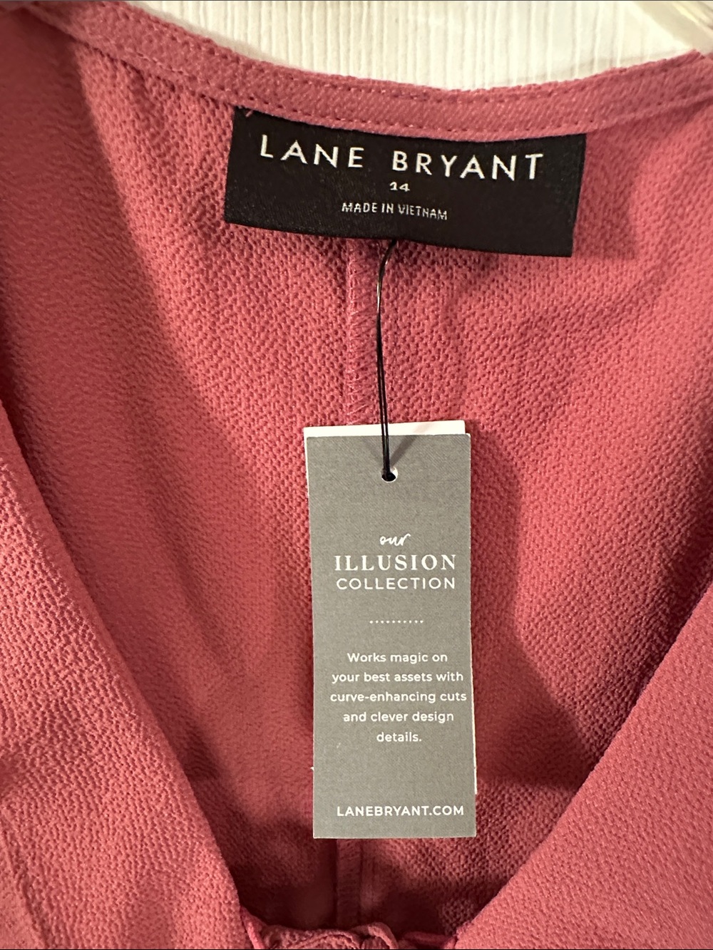 Lane Bryant Dusty Rose Tie-Front Peplum Blouse - Picture 2 of 4